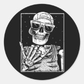 Rock'n'Roll Nd Lazy Halloween Costume Rocker Music Runder Aufkleber (Vorderseite)