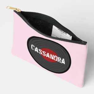 Rock'n'Roll Personalisierter RundVinyl-Rekord Zubehörtasche