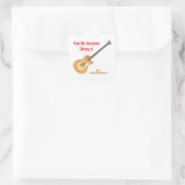 Rock'n'roll personalized teacher bookplate quadratischer aufkleber (Tasche)