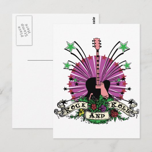 Rock'n'Roll Postkarte (Vorne/Hinten)