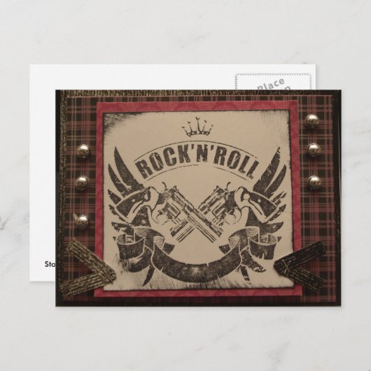 Rock'n'Roll Postkarte (Vorne/Hinten)