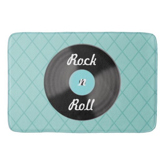 Rock'n'Roll Record Bath Mat Rug Badematte (Vorderseite)