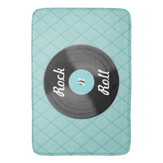 Rock'n'Roll Record Bath Mat Rug Badematte (Vorderseite Vertikal)