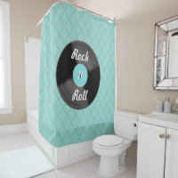 Rock'n'Roll-Record-Duschvorhang