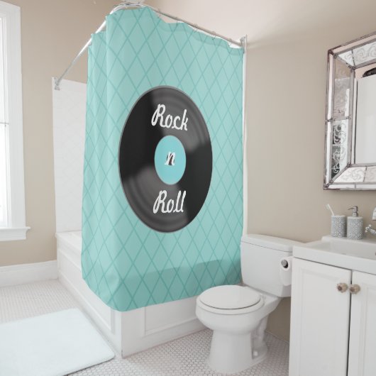 Rock'n'Roll-Record-Duschvorhang Duschvorhang (Beispiel)