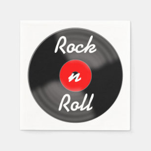 Rock'n'Roll Record Napkins Serviette