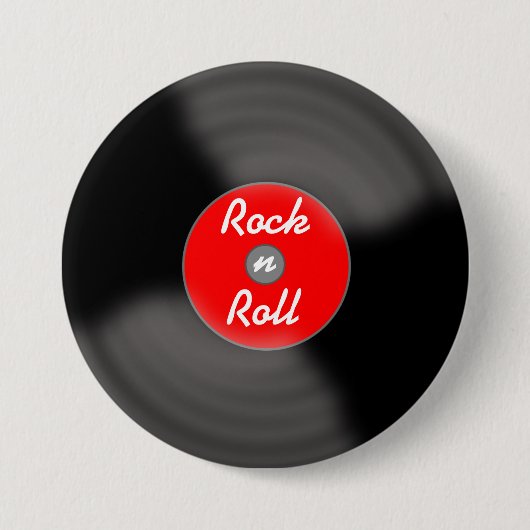 Rock'n'Roll Record Retro-Button Button (Vorderseite)