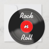 Rock'n'Roll Retro Birthday Record Einladungen (Vorderseite)