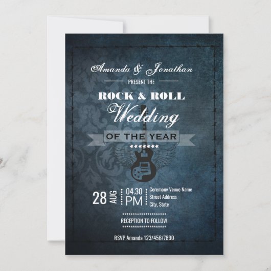 Rock'n'Roll Retro Vintage Wedding Foto Einladung (Vorderseite)