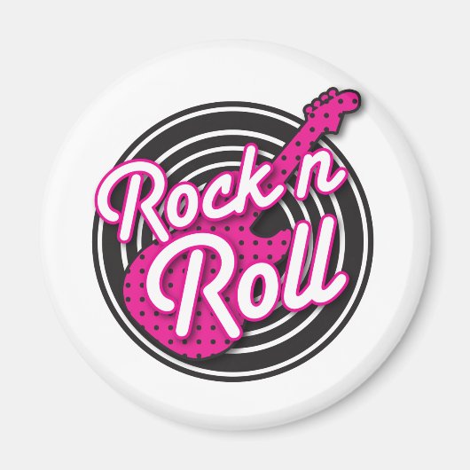 Rock'n'Roll Rockabilly Record Design Magnet (Vorne)