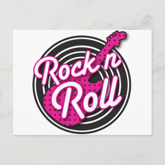 Rock'n'Roll Rockabilly Record Design Postkarte (Vorderseite)
