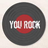 Rock'n'Roll Runder Pappuntersetzer (Vorderseite)