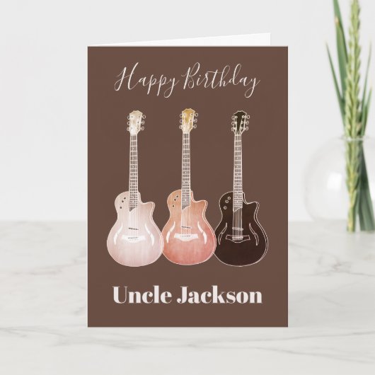 Rock'n'Roll Rustic Guitars Rockstar Uncle Karte (Vorderseite)