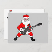 Rock'n'Roll Santa Claus Feiertagspostkarte (Vorne/Hinten)
