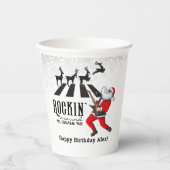Rock'n'Roll Santa Rockin's Geburtstagsweihnachtsfe Pappbecher (Vorderseite)