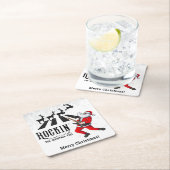 Rock'n'Roll Santa Rockin's Geburtstagsweihnachtsfe Rechteckiger Pappuntersetzer (Vor Ort)