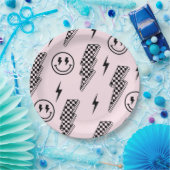 Rock'n'Roll-Schachbrett-Platte Pappteller (Party)