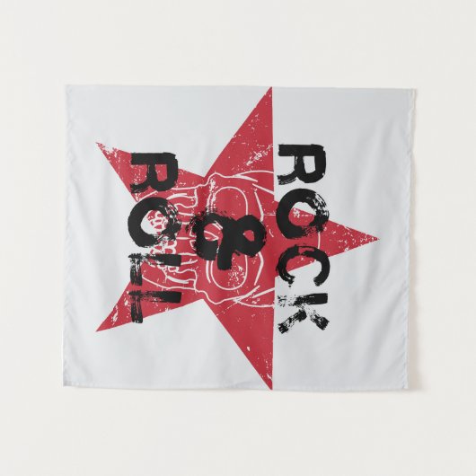 Rock'n'Roll Skull Art Wandteppich (Vorderseite (Horizontal))