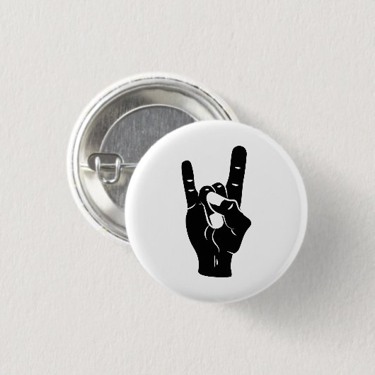 Rock'n'Roll-Teufel-Hörner Button (Vorne & Hinten)