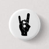 Rock'n'Roll-Teufel-Hörner Button (Vorderseite)