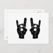 Rock'n'Roll-Teufel-Hörner Postkarte (Vorne/Hinten)