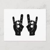 Rock'n'Roll-Teufel-Hörner Postkarte (Vorderseite)