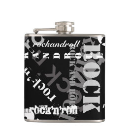 Rock'n'Roll Typografie coole Gestaltung Flachmann