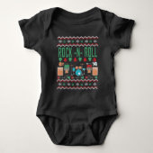 Rock'n'Roll Ugly Christmas Sweater Baby Strampler (Vorderseite)