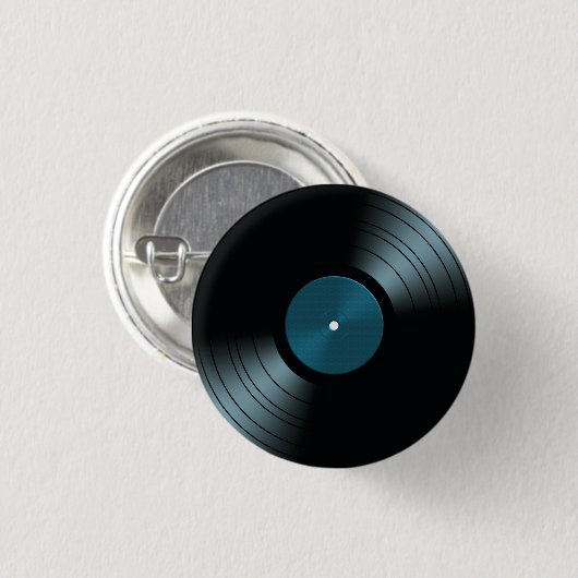 Rock'n'Roll Vinyl Record Album in Blue Button (Vorne & Hinten)