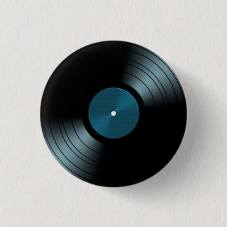 Rock'n'Roll Vinyl Record Album in Blue Button