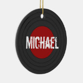 Rock'n'Roll Vinyl Record Personalisiert Keramik Ornament (Rechts)