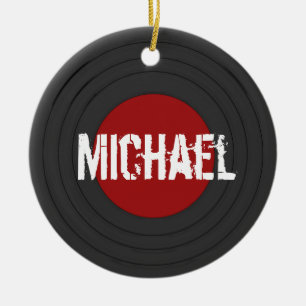 Rock'n'Roll Vinyl Record Personalisiert Keramik Ornament