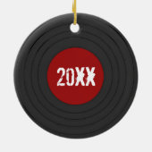 Rock'n'Roll Vinyl Record Personalisiert Keramik Ornament (Hinten)