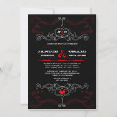 Rock'n'Roll Wedding Poster (schwarz / rot) Einladung (Vorderseite)