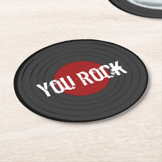 ROCK'N'ROLL YOU ROCK RUNDER PAPPUNTERSETZER (Angewinkelt)