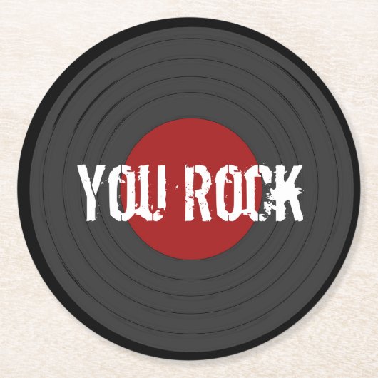 ROCK'N'ROLL YOU ROCK RUNDER PAPPUNTERSETZER (Vorderseite)