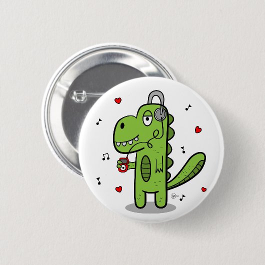 Rockosaur Dinosaurier-Knopf Button (Vorne & Hinten)
