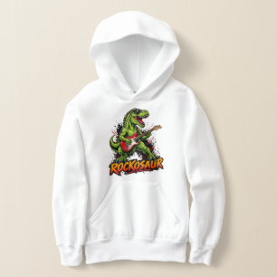 Rockosaur Lustiger Dinosaurier spielt E-Gitarre Hoodie