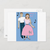 Rockpaar bereit zum Tanzen Postkarte (Vorne/Hinten)