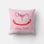 Rockpferd Aquarell Rosa Kinder Kissen (Vorderseite)