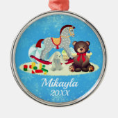 Rockpferd, Bär und Spielzeug Ornament Aus Metall (Vorne)