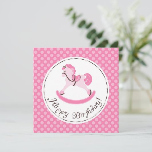 Rockpferd Geburtstag Karte (Stehend Vorderseite)