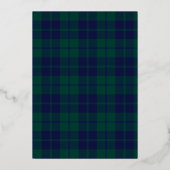 Rockpferd Green Kariert Baby Shower Folieneinladung (Rückseite)