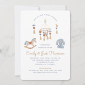 Rockpferd, Handy, Babydusche Einladung (Vorderseite)