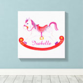 Rockpferd Ihren Namen Kinderzimmer Art hinzufügen Leinwanddruck (Insitu (Holzboden))