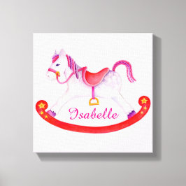 Rockpferd Ihren Namen Kinderzimmer Art hinzufügen Leinwanddruck