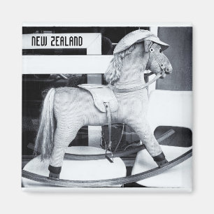 Rockpferd, Neuseeland BW (Kühlschrankmagnet) Magnet