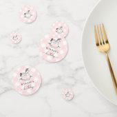 Rockpferd Pink Gingham Table Confetti Konfetti (Gruppe)