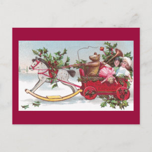 Rockpferd, Teddy und Wagon Weihnachten