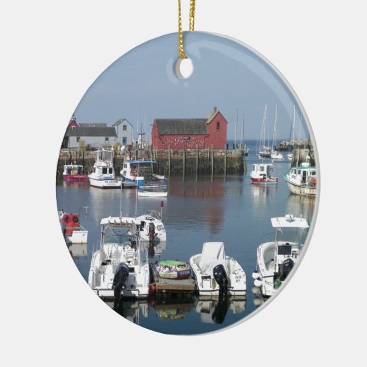 Rockport Harbor Keramik Ornament (Links)
